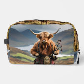 Schottischer Highland-Kuh Dudelsackpfeifer,  Waschbeutel (Vorderseite)