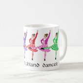 Schottischer Highland-Tanz Line Kaffeetasse (VorderseiteRechts)