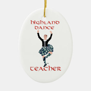 Schottischer Highland-Tanzlehrer Keramik Ornament