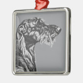 Schottischer Hirschhund Ornament Aus Metall (Links)