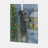 Schottischer Hirschhund Urlaub  Ornament Aus Glas (Vorderseite links)