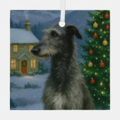Schottischer Hirschhund Urlaub  Ornament Aus Glas (Rückseite)