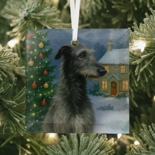 Schottischer Hirschhund Urlaub  Ornament Aus Glas (Insitu)