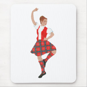 Schottischer Hochlandtänzer Fraser-Tartan Mousepad