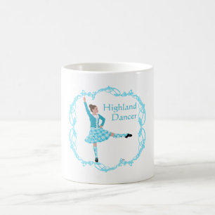 Schottischer Hochlandtänzer keltisches Knotenwerk Kaffeetasse