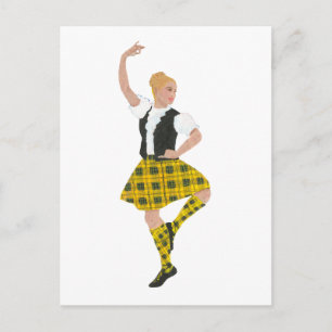 Schottischer Hochlandtänzer MacLeod Tartan Postkarte