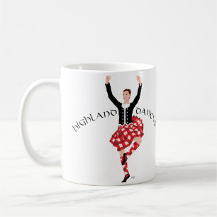 Schottischer Hochlandtänzer Rot und Schwarz Kaffeetasse