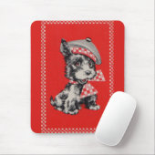 Schottischer Hund der 1950er Jahre in Rot Mousepad (Mit Mouse)