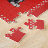 Schottischer Hund der 1950er Jahre in Rot Puzzle (Seite)