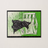 Schottischer Hund mit Sonderlieferung Puzzle (Horizontal)