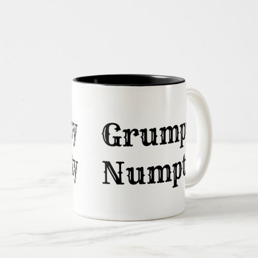 Schottischer Jargon, mürrisches Numpty Zweifarbige Tasse (VorderseiteRechts)