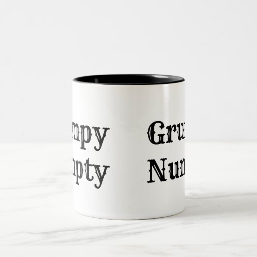 Schottischer Jargon, mürrisches Numpty Zweifarbige Tasse (Mittel)