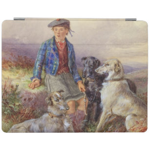 Schottischer Junge mit Wolfhounds in einem iPad Hülle