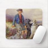 Schottischer Junge mit Wolfhounds in einem Mousepad (Mit Mouse)