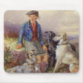 Schottischer Junge mit Wolfhounds in einem Mousepad (Vorne)