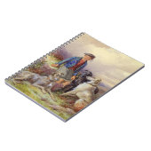 Schottischer Junge mit Wolfhounds in einem Notizblock (Linke Seite)