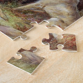 Schottischer Junge mit Wolfhounds in einem Puzzle (Seite)