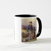 Schottischer Junge mit Wolfhounds in einem Tasse (VorderseiteRechts)