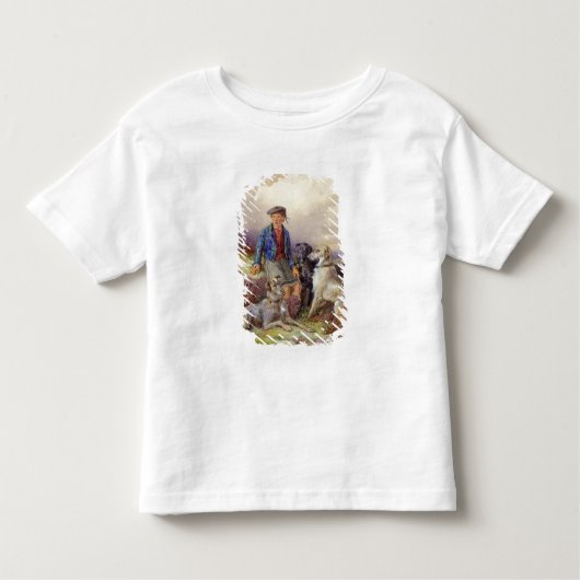 Schottischer Junge mit Wolfhunden in einem Hochlan Kleinkind T-shirt (Vorderseite)
