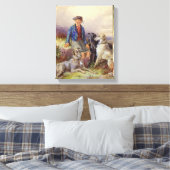 Schottischer Junge mit Wolfhunden in einem Hochlan Leinwanddruck (Insitu (Schlafzimmer))