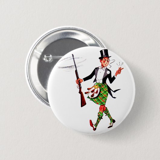 schottischer Jünger mit Gewehr Button (Vorne & Hinten)