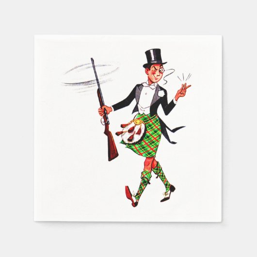 schottischer Jünger mit Gewehr Serviette (Vorderseite)