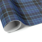 Schottischer Klerusblauer Schwarz-weißer Tartan Geschenkpapier (Rolleneckpunkt)