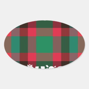 Schottischer königlicher karierter Tartan-Plid mit Ovaler Aufkleber