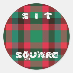 Schottischer königlicher karierter Tartan-Plid mit Runder Aufkleber
