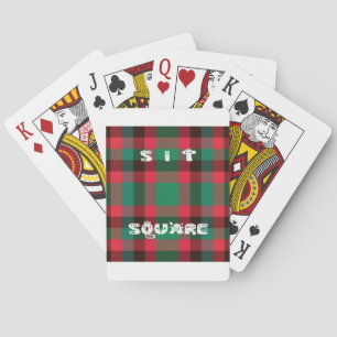 Schottischer königlicher karierter Tartan-Plid mit Spielkarten