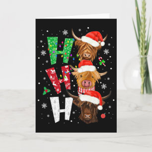 Schottischer Kuhdruck Ho Ho Ho Weihnachts-Pyjamas Karte