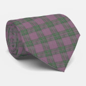 Schottischer Lila-Grün-Tartan Krawatte (Gerollt)