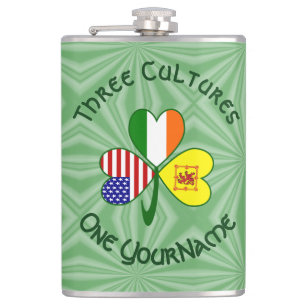 Schottischer Löwe Irisch Amerikanische Flagge Sham Flachmann