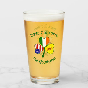 Schottischer Löwe Irisch Amerikanische Flaggen Sha Glas