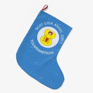 Schottischer Löwe Rampant Engel Chanukka-Flagge Pe Großer Weihnachtsstrumpf