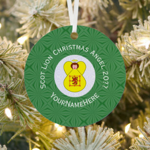 Schottischer Löwe Rampant Flagge Weihnachtsengel J Ornament Aus Metall