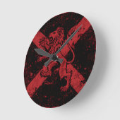 Schottischer Löwe Rampant Wanduhr | Rot und schwar (Winkel)