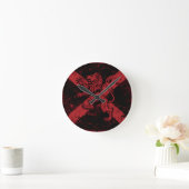 Schottischer Löwe Rampant Wanduhr | Rot und schwar (Zuhause)