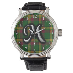 Schottischer MonogrammTartan Armbanduhr