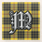 Schottischer MonogrammTartan Clan MacLeod Glasuntersetzer (Vorderseite)