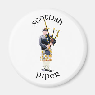 Schottischer Pfeifer - Brauner Kilt Magnet