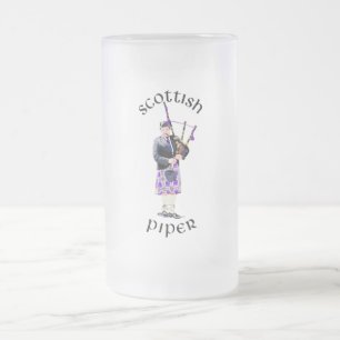 Schottischer Pfeifer - Violett Mattglas Bierglas