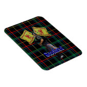 Schottischer Piper auf Tartan Magnet (Rechte Seite)