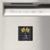 Schottischer Piper auf Tartan Magnet (In Situ (Geschirrspüler))