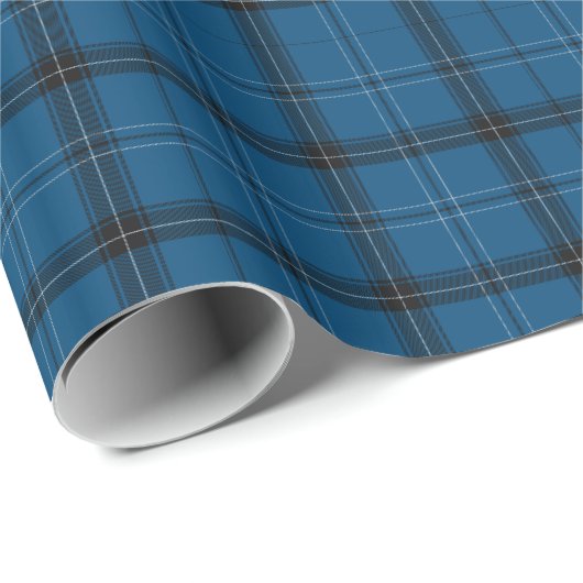 Schottischer Ramsay Blue Tartan Geschenkpapier (Rolleneckpunkt)