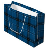 Schottischer Ramsay Blue Tartan Große Geschenktüte (Vorderseite Schrägansicht)
