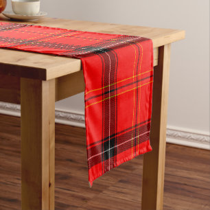 Schottischer roter Tartan Kurzer Tischläufer