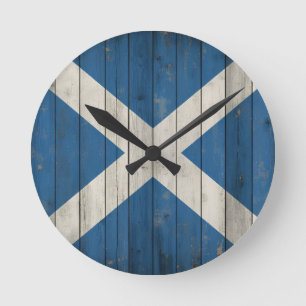 Schottischer Saltire-Blauer runder Wanduhr Schot