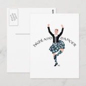 Schottischer Tänzer Highland Fling Postkarte (Vorne/Hinten)