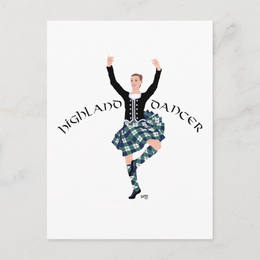 Schottischer Tänzer Highland Fling Postkarte (Vorderseite)